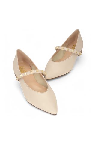 Ballerina in nappa colore beige. DETAIL | 268BO-NAPPA FOSSILE